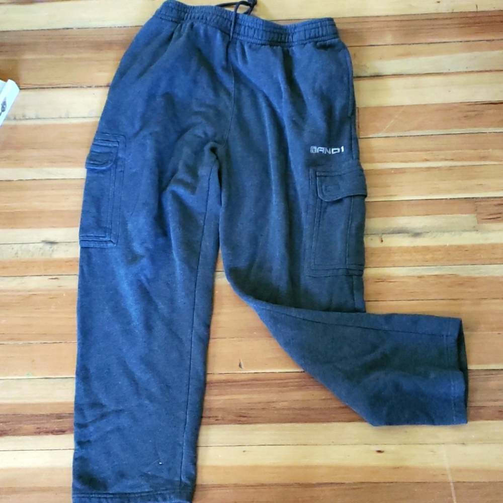Grey AND1 Cargo Sweatpants Relaxed Fit